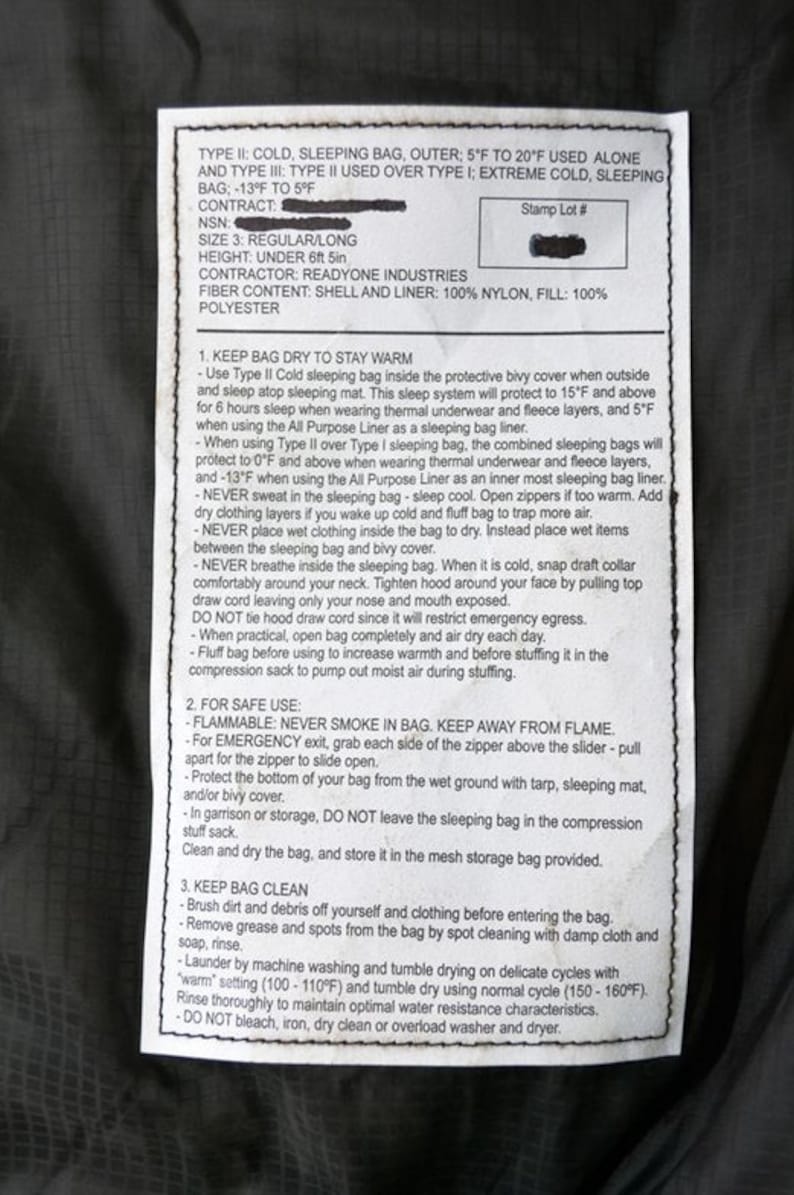 U.S. G.I. USMC Cold Weather Sleeping Bag Etsy