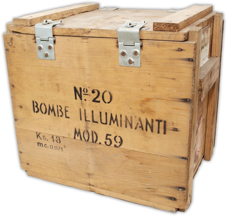 Italian Military Wooden Munitions Crate Etsy