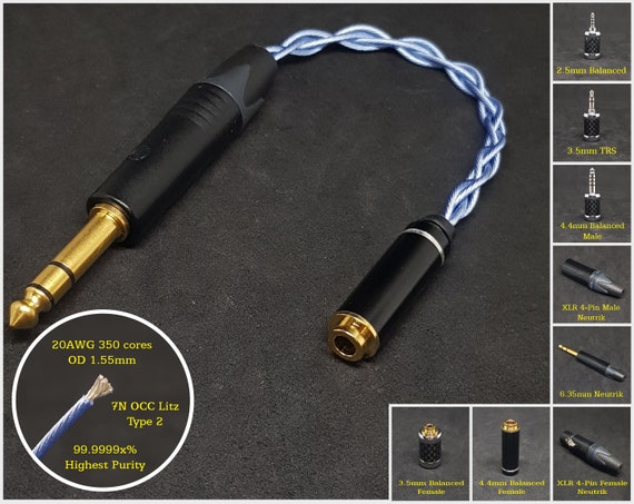 Unbalanced XLR Female to 3.5mm TRS Audio Cables with Neutrik