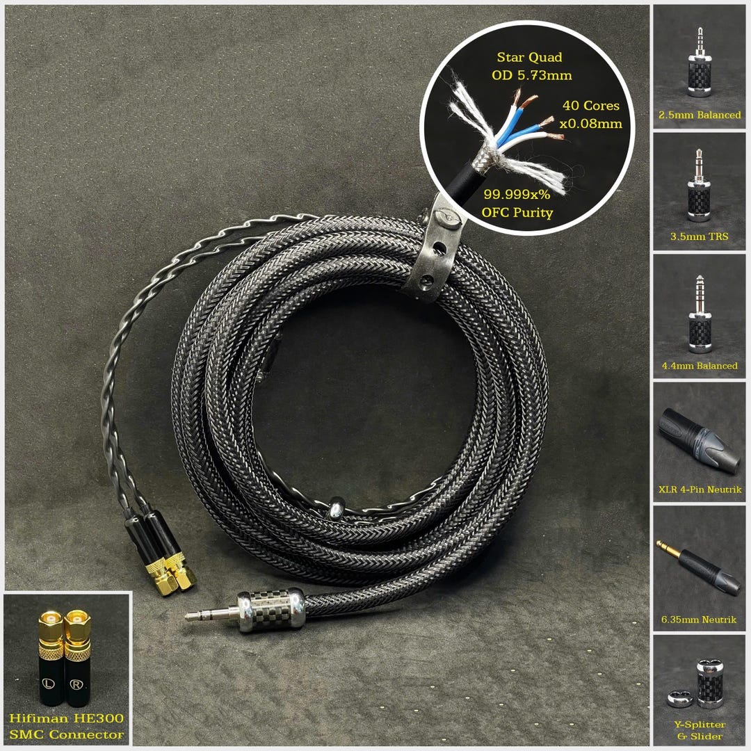 Cable for Legacy Hifiman HE500/HE400/HE6/HE4/HE560- Dual SMC - Main Image
