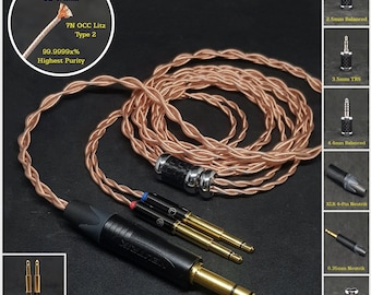 Cable for Meze 99 Classic and 109 Pro 22AWG 7NOCC Litz Copper - Custom Length - Custom connectors 4-Pin XLR Balanced/2.5mm/4.4mm/3.5mm/6.3mm