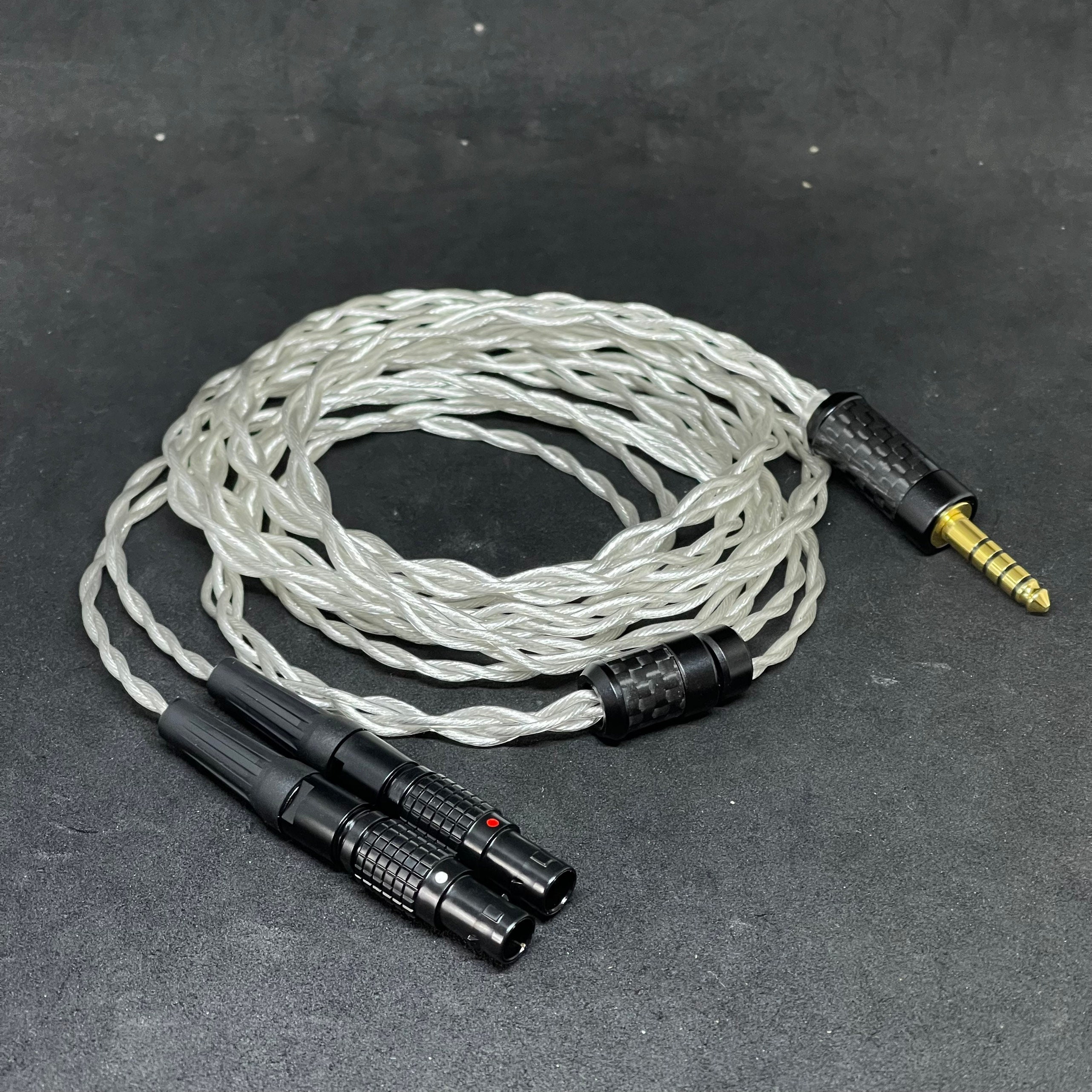 Focal Utopia 用ケーブル - 22AWG 7NOCC 銀メッキ銅 - カスタム長さ