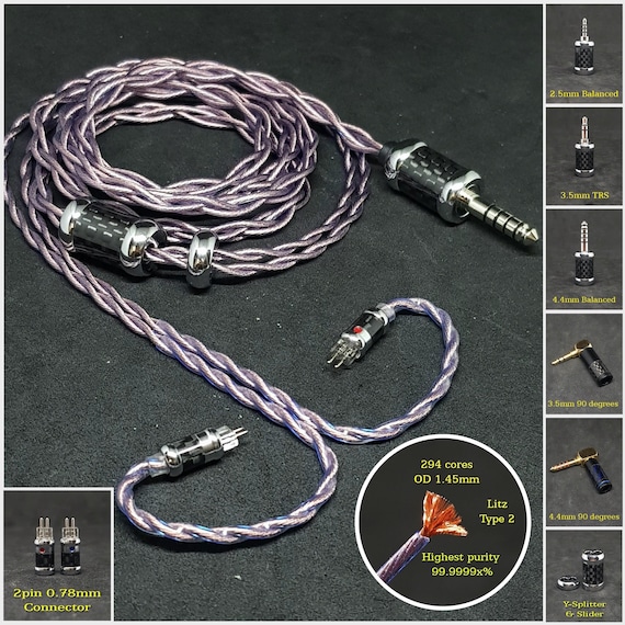Cable for Iems Monitor 2pin 0.78mm Pure Copper 7N OCC Litz 21AWG