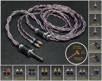 Custom cable for InEar Monitor 7NOCC 21AWG Copper - Connector 2Pin 0.78/MMCX/Sens IE80/IE40/IE100/IE300/IE600/ATH-E40/E50/IM50/IM70 and more