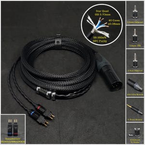 Sennheiser HD6XX/HD600/HD650/HD660s - Custom Length - Custom connectors 2.5mm/3.5mm/4.4mm/6.3mm and 4-Pin XLR Balanced