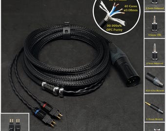 Sennheiser HD6XX/HD600/HD650/HD660s - Custom Length - Custom connectors 2.5mm/3.5mm/4.4mm/6.3mm and 4-Pin XLR Balanced