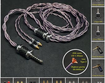 Aangepaste kabel voor in-ear monitor 7NOCC 21AWG koper - connector 2-pins 0,78/MMCX/Sens IE80/IE40/IE100/IE300/IE600/ATH-E40/E50/IM50/IM70 en meer