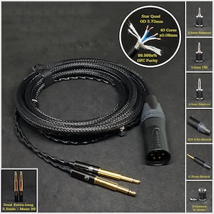 Cable for Meze 99 Classic/Liric/Noire/Neo and 109 Pro - Custom Length - Custom connectors 4-Pin XLR Balanced/2.5mm/4.4mm/3.5mm/6.3mm