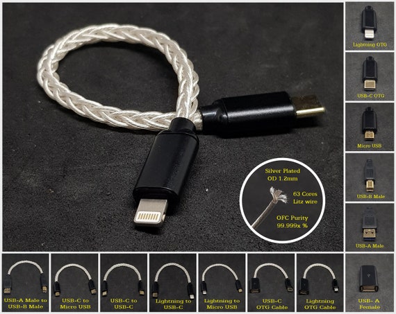 Custom OTG Cable for 8 Pins Iphone/ipad Usb-c Usb-b and - Etsy