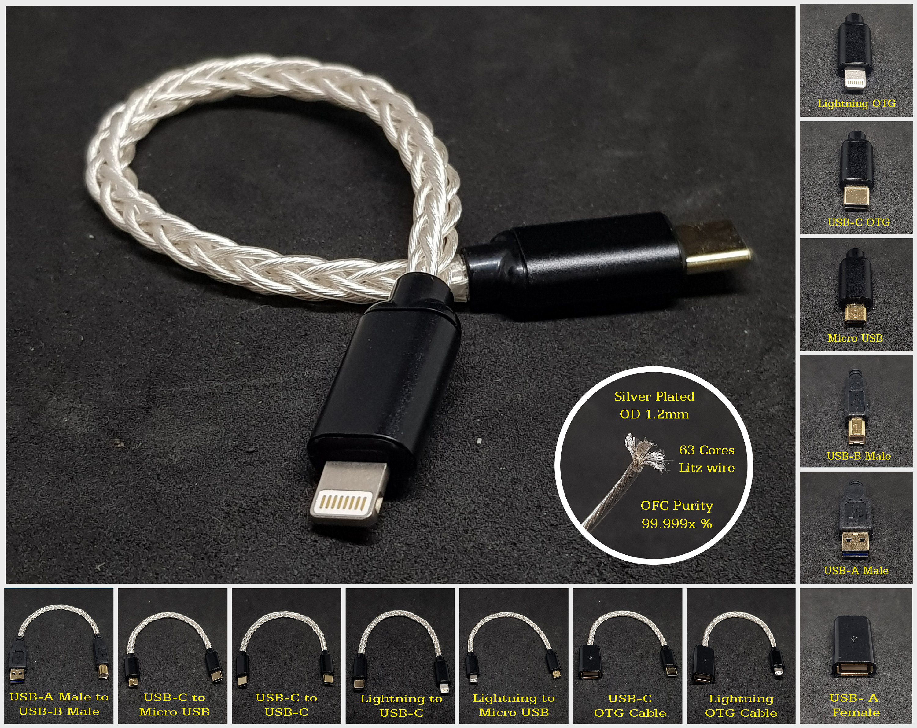 wees onder de indruk mesh Krijgsgevangene Custom OTG Cable for 8 Pins Iphone/ipad Usb-c Usb-b and - Etsy