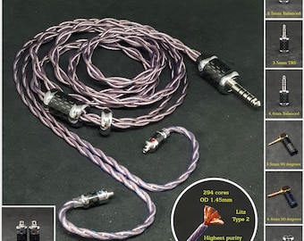 Cable for Sony IER Z1R/M9 - High Pure Copper 7N OCC Litz 21AWG - Custom Length - Custom Terminal Jack Balanced 4.4mm/2.5mm and 3.5mm SE