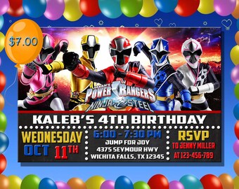 Power Rangers Birthday Etsy Power Rangers Birthday Etsy
