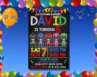 Power Rangers Birthday Etsy