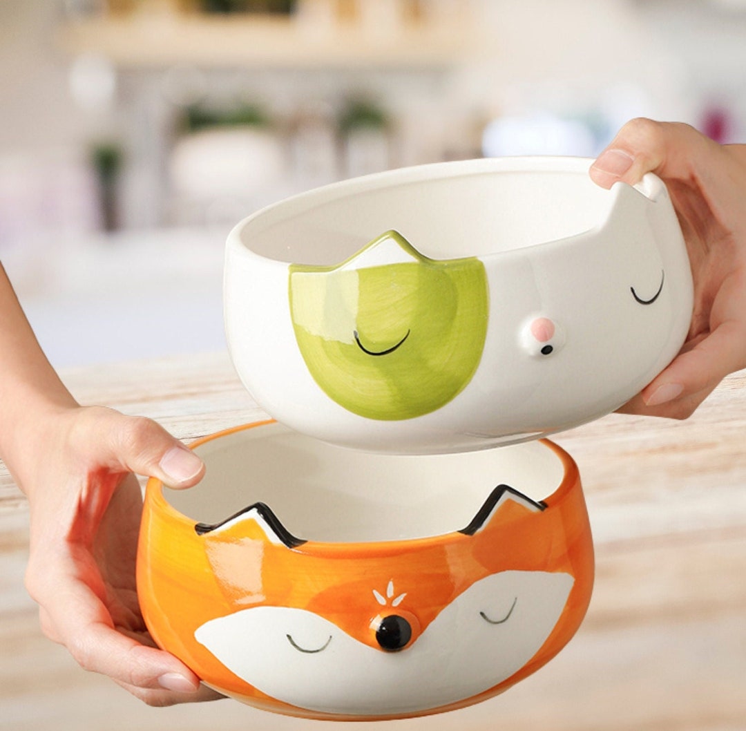 Selection of Animal Food Bowls Cereal Bowl Soup Bowl Breakfast Bowl