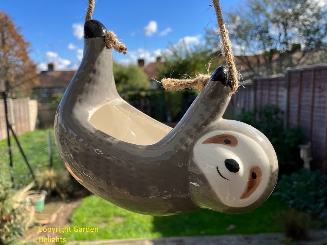 Adorable Sloth Hanging Plant Pot Flower Pot Gift for Her Etsy