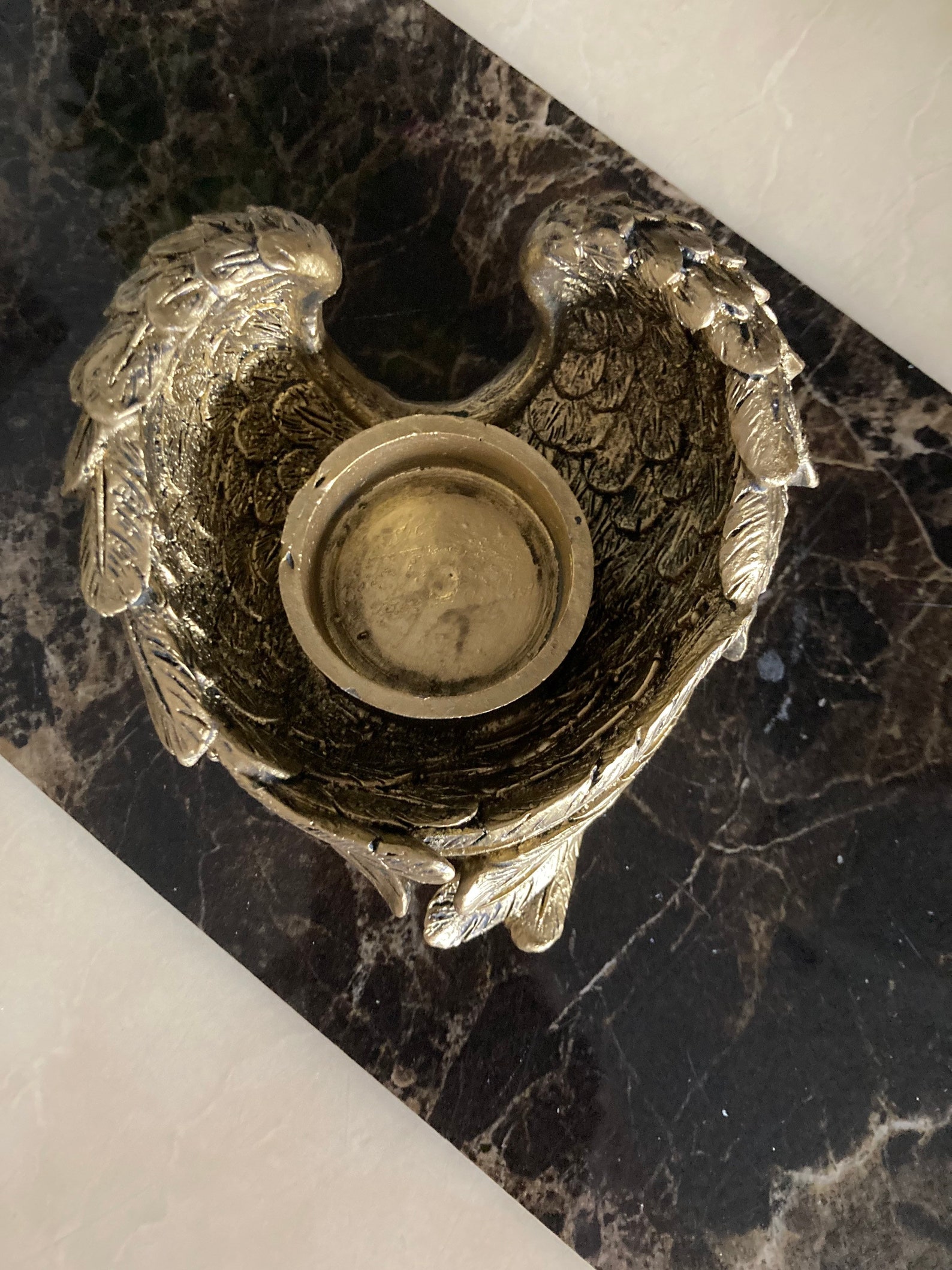 Gold Guardian Angel Wings Candle Holder Etsy