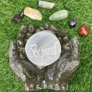 Pyrite Healing hands and Chakra set