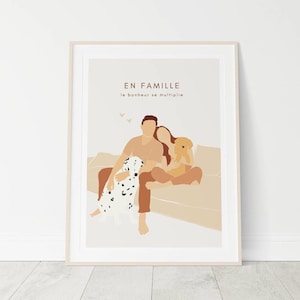 Ultra minimalist personalized illustration from photo, personalized family gift
