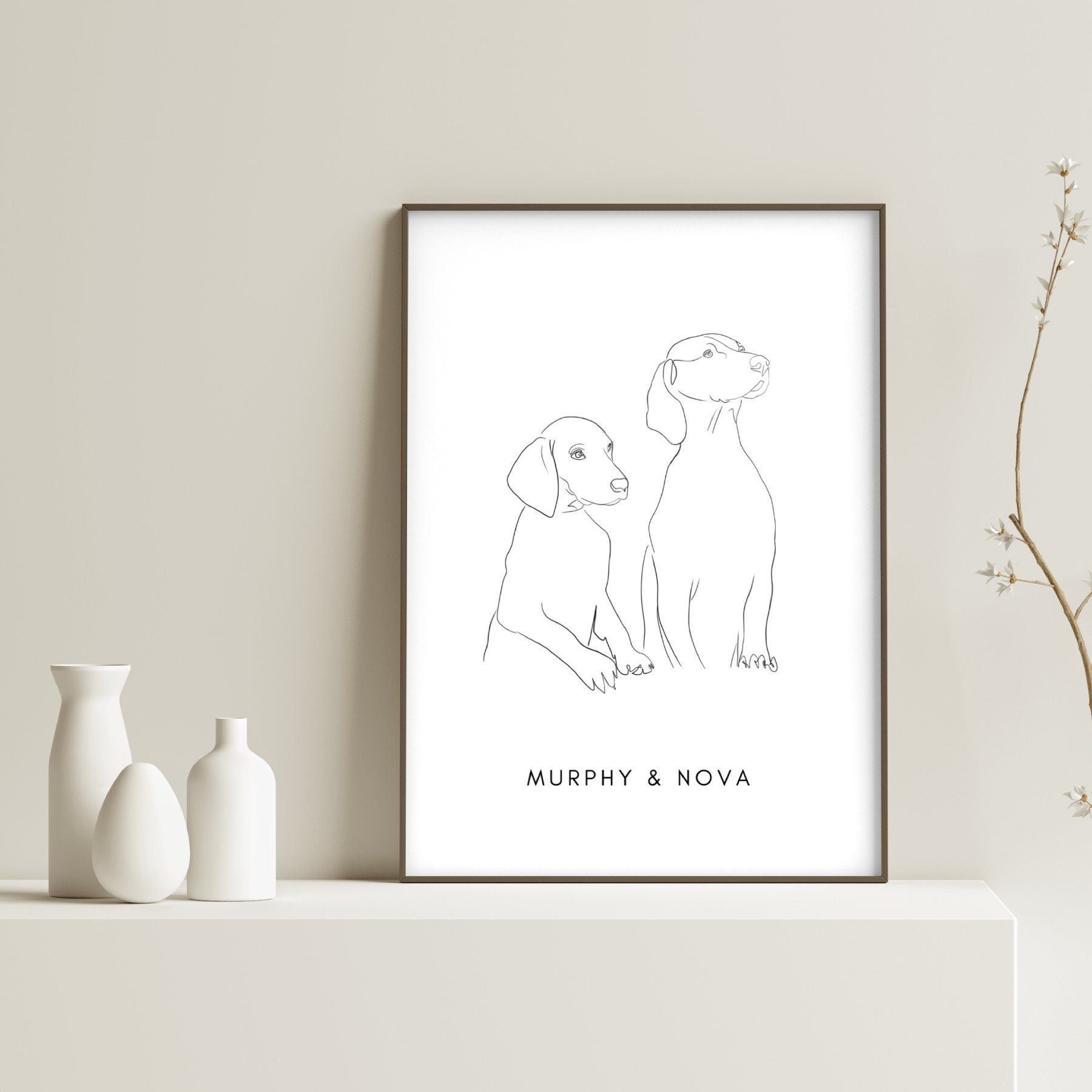 Portrait Animalier Personnalisé | Chien, Chat, Lapin, Reptiles.. Style Minimaliste