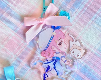 Infinity Nikki-sleutelhanger, bedel, fanmerch, momo-kat. bubbelreis