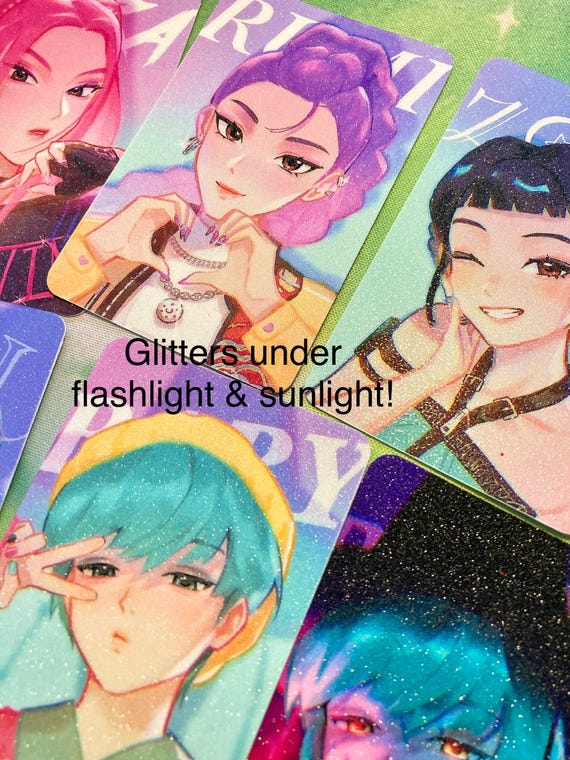Kpop demon hunters photocards, Rumi, Mira, Zoey, Huntrix, Jinu