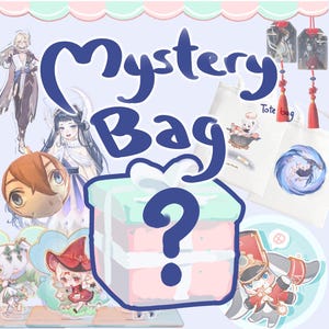 2x Wert Mystery blind Tasche! Schlüsselanhänger, Aufkleber, Aufsteller, Tragetaschen, Drucke, Poster, Pins, Überraschungs-merch