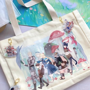 Dungeon meshi tote bag, delicious in dungeon fan merch