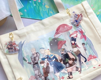 Delicious in Dungeon Tote Bag, Dungeon Meshi, Food Keychain - Etsy