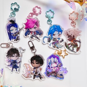 Arcane Keychain charm, holographischer Sticker, Vi, Caitlyn, Jinx, Ekko merch