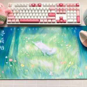 Cute cat desk mat, mouse pad, original art