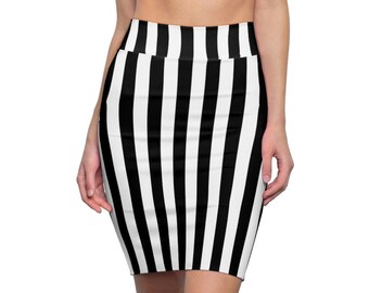 black and white striped skirt plus size