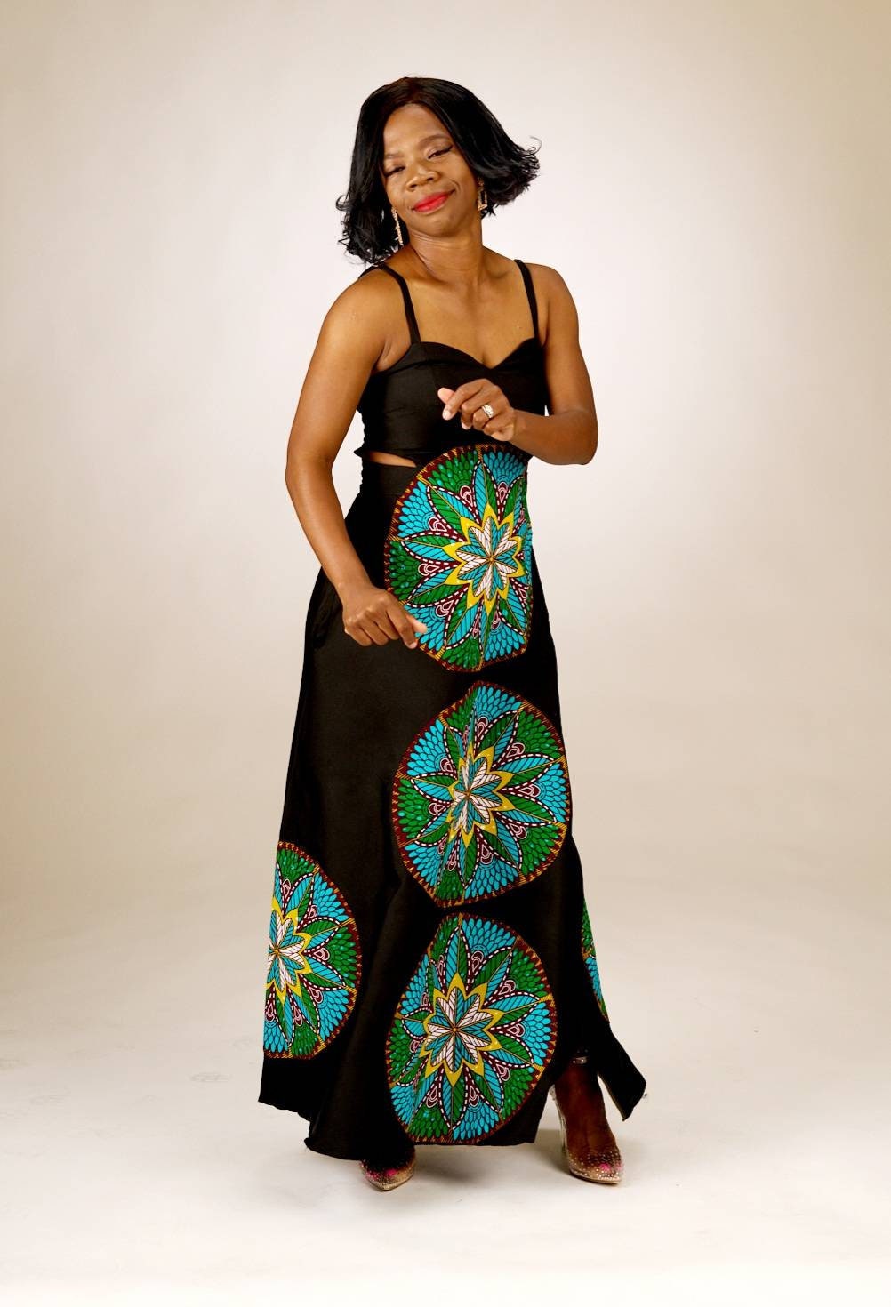 african print cut out dress BACK IN STOCK - African Print Sleeveless Flared Mini Dress