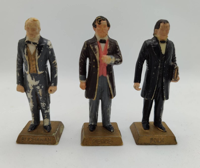 7 Marx President Pedestal Figures, Painted Vintage 60 Mm Etsy