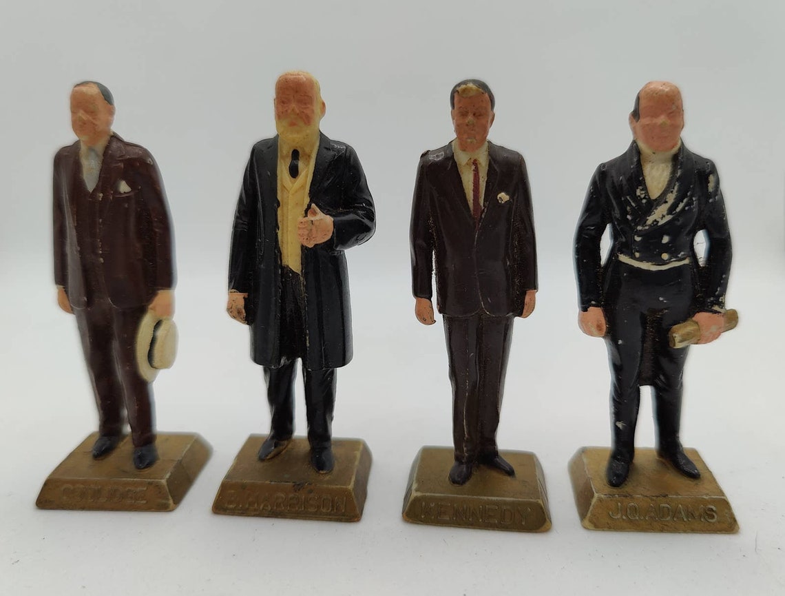 7 Marx President Pedestal Figures, Painted Vintage 60 Mm Etsy