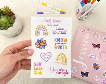 Self Love Sticker Sheet | Journaling Stickers | Jessica's Journal