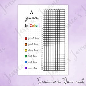 DIGITAL DOWNLOAD PDF A Year In Color Jessica's Journal Spread zdjęcie 1