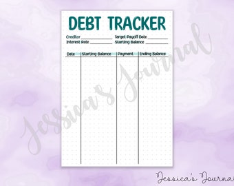 DIGITAL DOWNLOAD | PDF | Debt Tracker | Jessica's Journal Spread