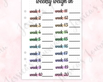 Weekly Weigh In |  Journal Spread | Jessica’s Journal