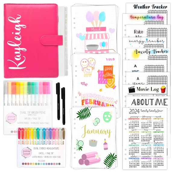 The Ultimate Starter Kit Yearly Pages Personalized Journal Monthly Spreads  Stationery Self Care Mental Health Jessica's Journal 