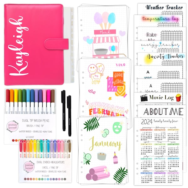 The Ultimate Starter Kit | Yearly Pages | Personalized Journal | Monthly Spreads | Stationery | Self Care Mental Health | Jessica's Journal