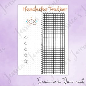 DIGITAL DOWNLOAD | PDF | Headache Tracker | Jessica's Journal Spread