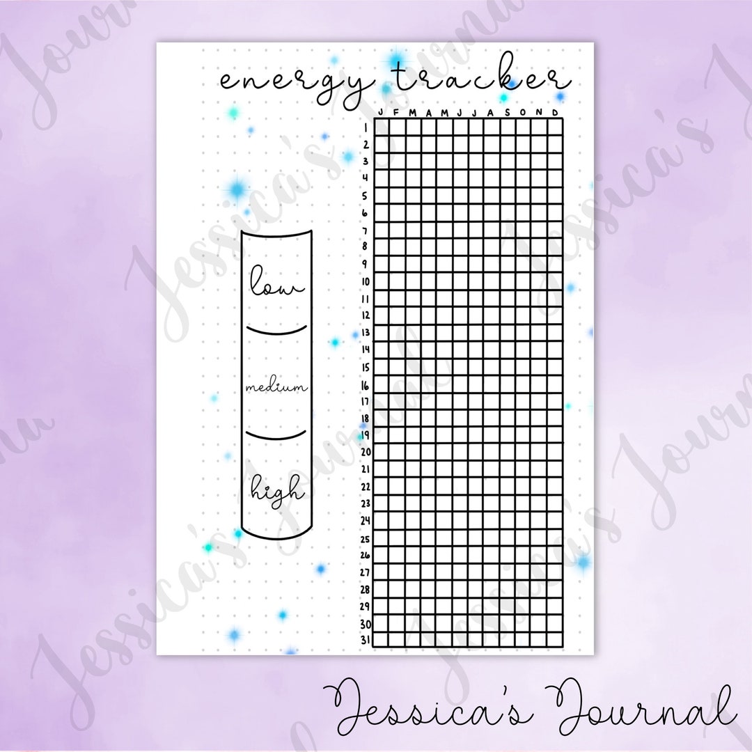 DIGITAL DOWNLOAD | PDF | Energy Tracker | Jessica's Journal Spread - Etsy