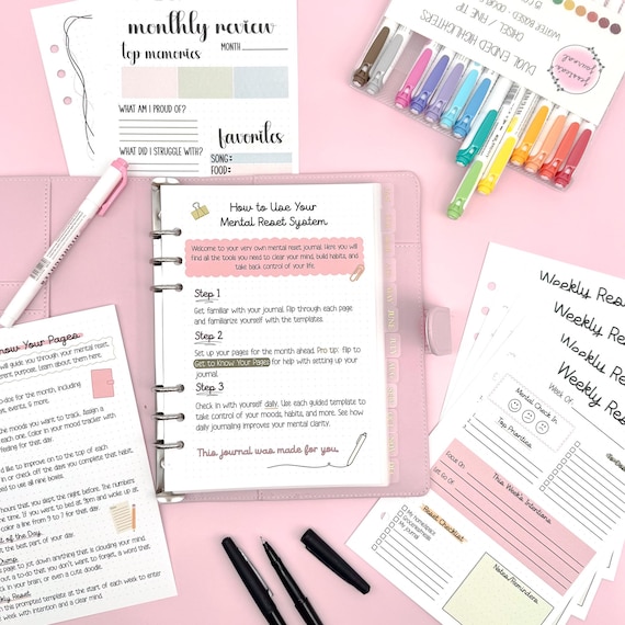 Mental Reset Journaling Kit - Journal System for Mental Health