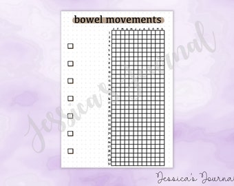 DIGITAL DOWNLOAD | PDF | Bowel Movement Tracker | Jessica's Journal Spread