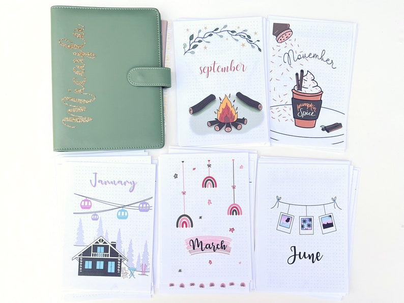 2023 Full Year Bullet Journal Personalized Journal Spreads Etsy Australia