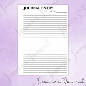 DIGITAL DOWNLOAD | PDF | Journal Entry | Jessica's Journal Spread - Etsy