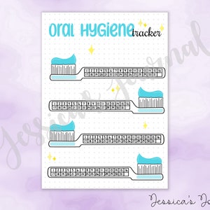 DIGITAL DOWNLOAD | PDF | Oral Hygiene Tracker | Jessica's Journal Spread