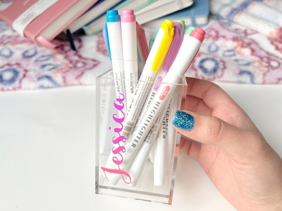 Personalized Acrylic Pen Holder Acrylic Makeup Brush Holder Jessica's  Journal 