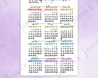 DIGITAL DOWNLOAD | PDF | 2024 Calendar | Jessica's Journal Spread