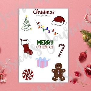 Kerststickervel | Journaling-stickers | Jessica's dagboek